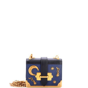 Prada Micro Cahier Crossbody Bag Embellished Leather